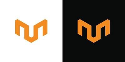 Abstract initial letter M logo design template. Premium vector