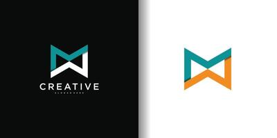 MW WM initial logo design template. Premium vector