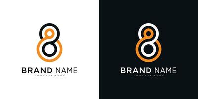 Modern number 8 abstract logo, creative number icon design vector