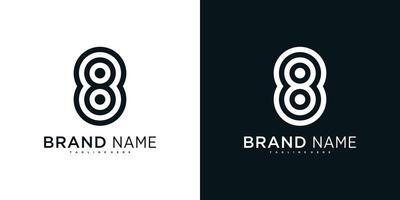 Modern number 8 abstract logo, creative number design vector