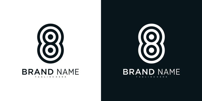 Modern number 8 abstract logo, creative number design