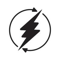 Lightning, electric power logo design element. Energy and thunder electricity symbol concept. Lightning bolt sign in the circle. Flash emblem template. Power fast speed logotype vector