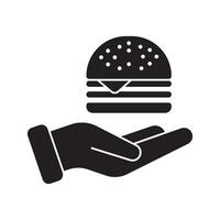 Burger icon. Fast food. Cheeseburger in hand. Food. Fast food. For your website, logo, app, UI design. illustration, isolated on white background vector