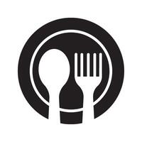 Fork, spoon and plate. Menu symbol. Cutlery. Restaurant icon.. For your website, logo, app, UI design. illustration, isolated on white background vector