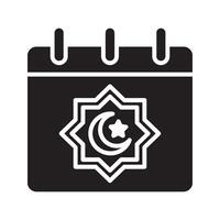Ramadan calendar line icon, holiday and crescent, islamic calendar icon, graphics, editable stroke outline sign, eps 10.. vector