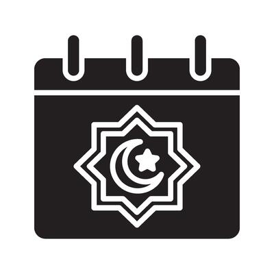 Ramadan calendar line icon, holiday and crescent, islamic calendar icon, graphics, editable stroke outline sign, eps 10..