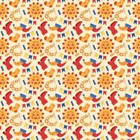 Shrovetide party seamless pattern. Hand drawn illustration for you projects. vector