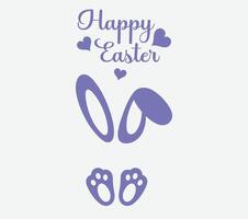 Happy Easter Bunny Ears and Legs Sign Festive Symbol for Holiday Greetings and Decor vector