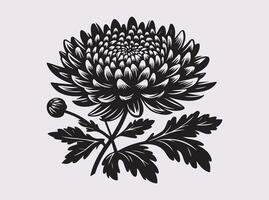 High-Quality Chrysanthemums Silhouette for Art, Design, and Crafts vector
