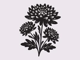 Decorative Chrysanthemums Silhouette for Floral and Botanical Themes vector