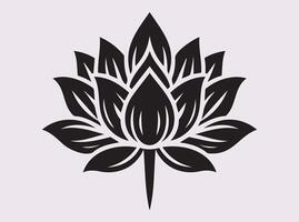 High-Resolution Lotus Silhouette in Black for Unique Creations vector