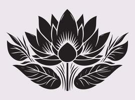 Stylish Lotus Silhouette in Black for Modern Graphic Artwork vector