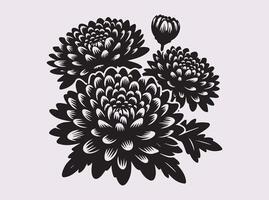 Unique and Aesthetic Chrysanthemums Silhouette for DIY Projects vector