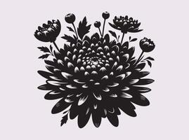 Minimalist Chrysanthemums Silhouette for Elegant and Timeless Artwork vector