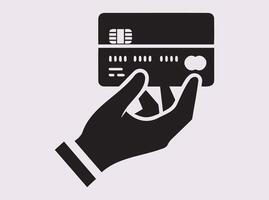 Digital Credit Card Payment Icon in Black Silhouette for Online Transactions and Security vector