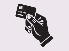 Secure Credit Card Payment Icon Silhouette in Black for E-Commerce and Online Security vector