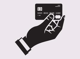 Black Silhouette Icon of Credit Card Payment for Secure E-Commerce and Financial Systems vector