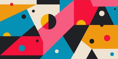 Abstract geometric background. Bauhaus, Memphis minimalist retro poster graphic illustration. vector