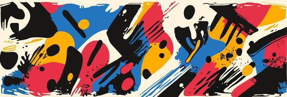 Colorful artistic abstraction in the style of Joan Miro. vector