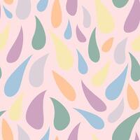 Colorful Water Drop Hippie Vintage seamless pattern. Abstract art print. Design for paper, covers, cards, fabrics, interior items and any. vector