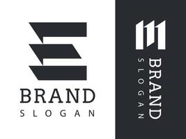 Minimal E letter logo template. New E branding logo. Unique type E logo. vector