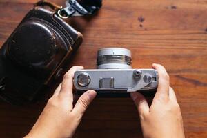 Back to the old technologies Analog camera. photo