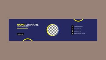 Modern Email Signature Design. Minimal Layout Display for Promotional Campaign. vector
