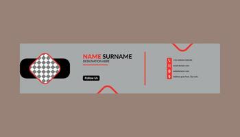 Modern Email Signature Design. Minimal Template Display for Promotional Campaign. vector