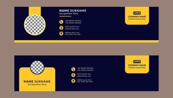 Email Signature Design in Bundle. Trendy Template Display for Promotional Campaign. vector