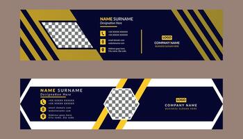 Email Signature Design in Bundle. Artistic Template Display for Promotional Campaign. vector