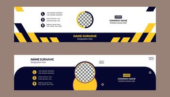 Email Signature Design in Bundle. Classic Template Display for Promotional Campaign. vector