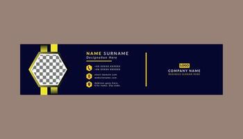 Modern Email Signature Design. Elegant Layout Display for Promotional Campaign. vector