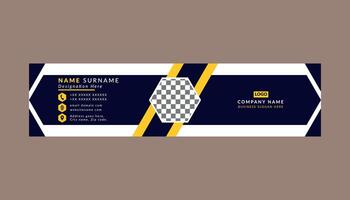 Modern Email Signature Design. Artistic Layout Display for Promotional Campaign. vector