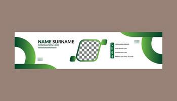 Modern Email Signature Design. Abstract Template Display for Promotional Campaign. vector