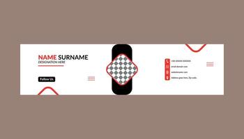 Modern Email Signature Design. Abstract Layout Display for Promotional Campaign. vector