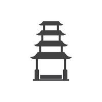silhouette of a pagoda vector