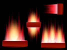 Burning fire with glowing flames and rising sparks igniting a stunning visual energy effect vector
