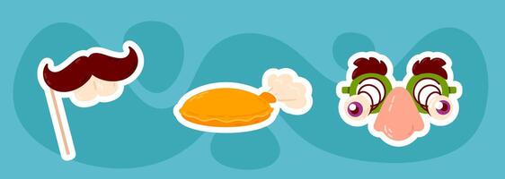 April Fools Day Prank Icons Set vector