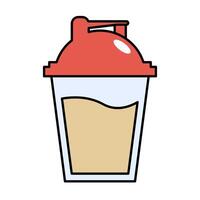 Flat design protein shaker icon. vector