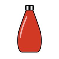 Red ketchup bottle icon. vector