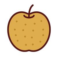 Simple Japanese pear icon. vector