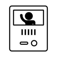 Intercom display showing visitor icon. vector