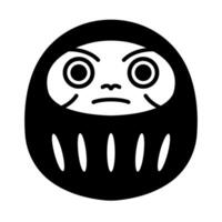 Simple Daruma silhouette icon. vector
