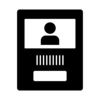 Intercom with display silhouette icon. vector