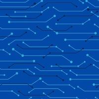 Computer circuit board. Seamless digital pattern. Electric chipset scheme texture. Abstract blue technology background. vector