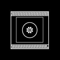 A black and white logo with a greek pattern vector