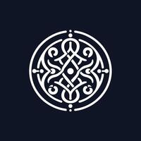 A circular logo design with a white background vector