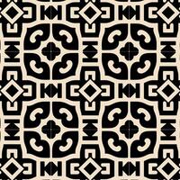 A black and white tile pattern with geometric shapes vector