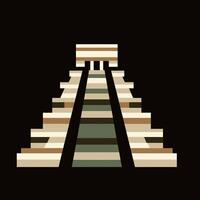 The pyramid of the sun is shown in a flat design vector