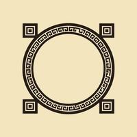Ancient greek style frame with a greek pattern vector